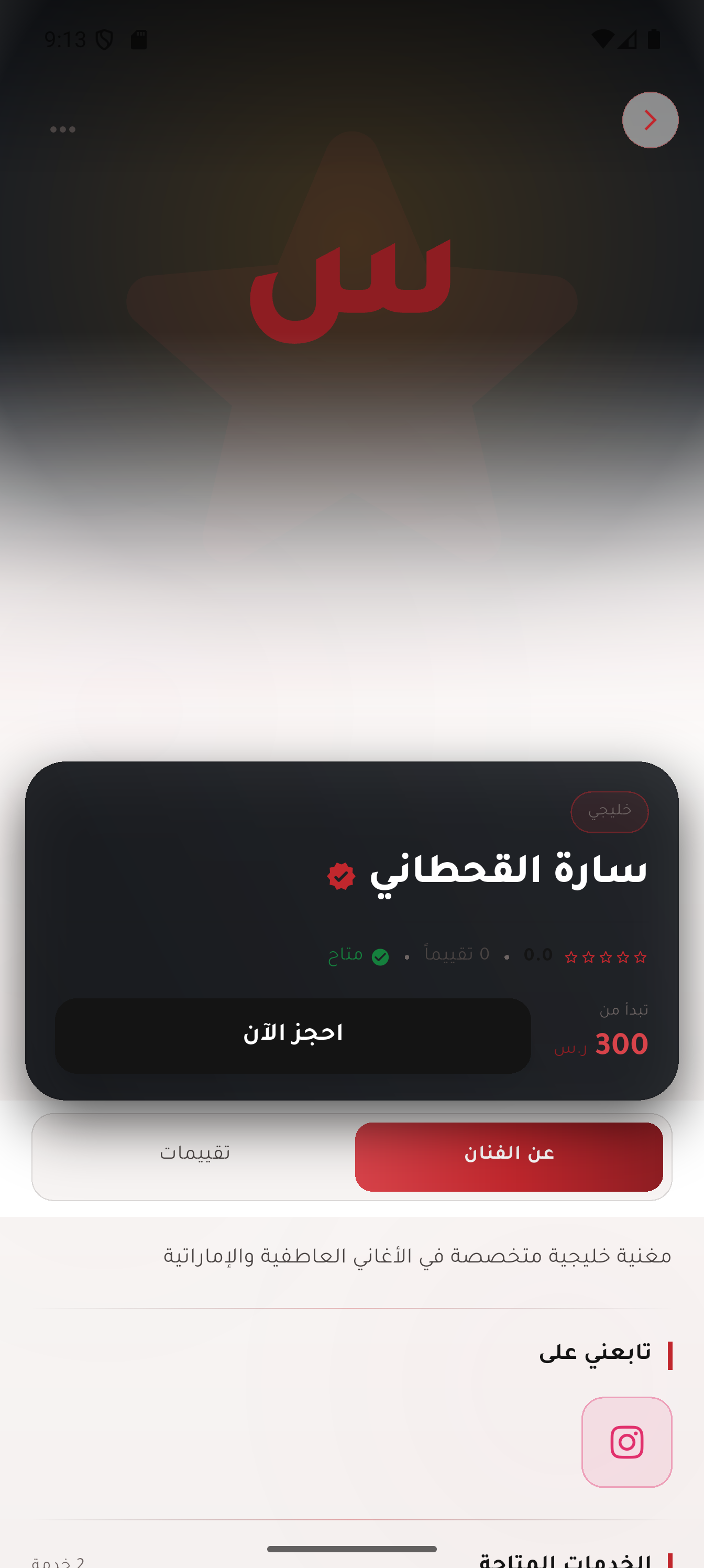 ملف فنان بخدماته وأسعاره